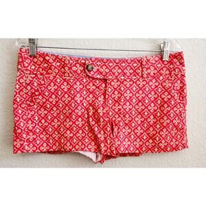 Red Camel Orange Floral Print Flat Front Chino Shorts 9 Juniors Lightweight Soft